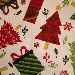 Plaid Holiday Cotton Fabric with Red and Green Set Of 3 Fat Quarters 18 X 21"